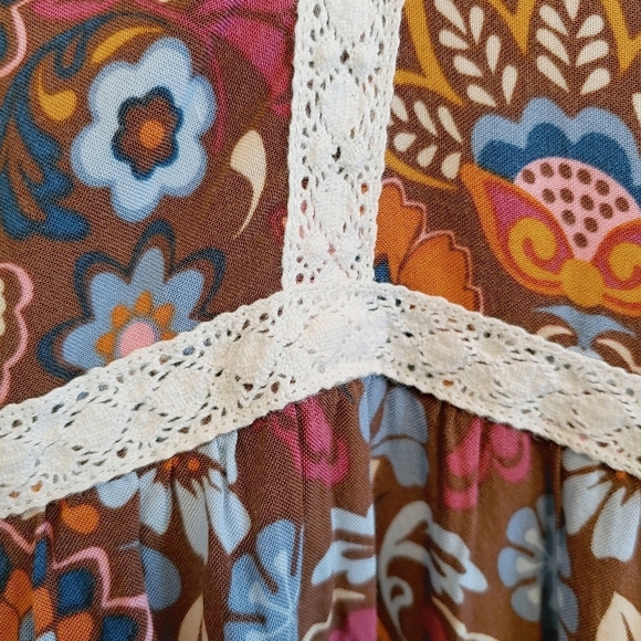 Matilda Jane Lace Floral Intermission Mini Dress Sz M Prairie Cottagecore Boho - Picture 4 of 11